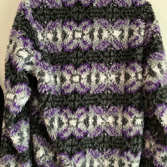 Patagonia vintage Fleece Jacket Purple and Gray synchilla Aztec Arc’Teryx - Picture 4 of 5